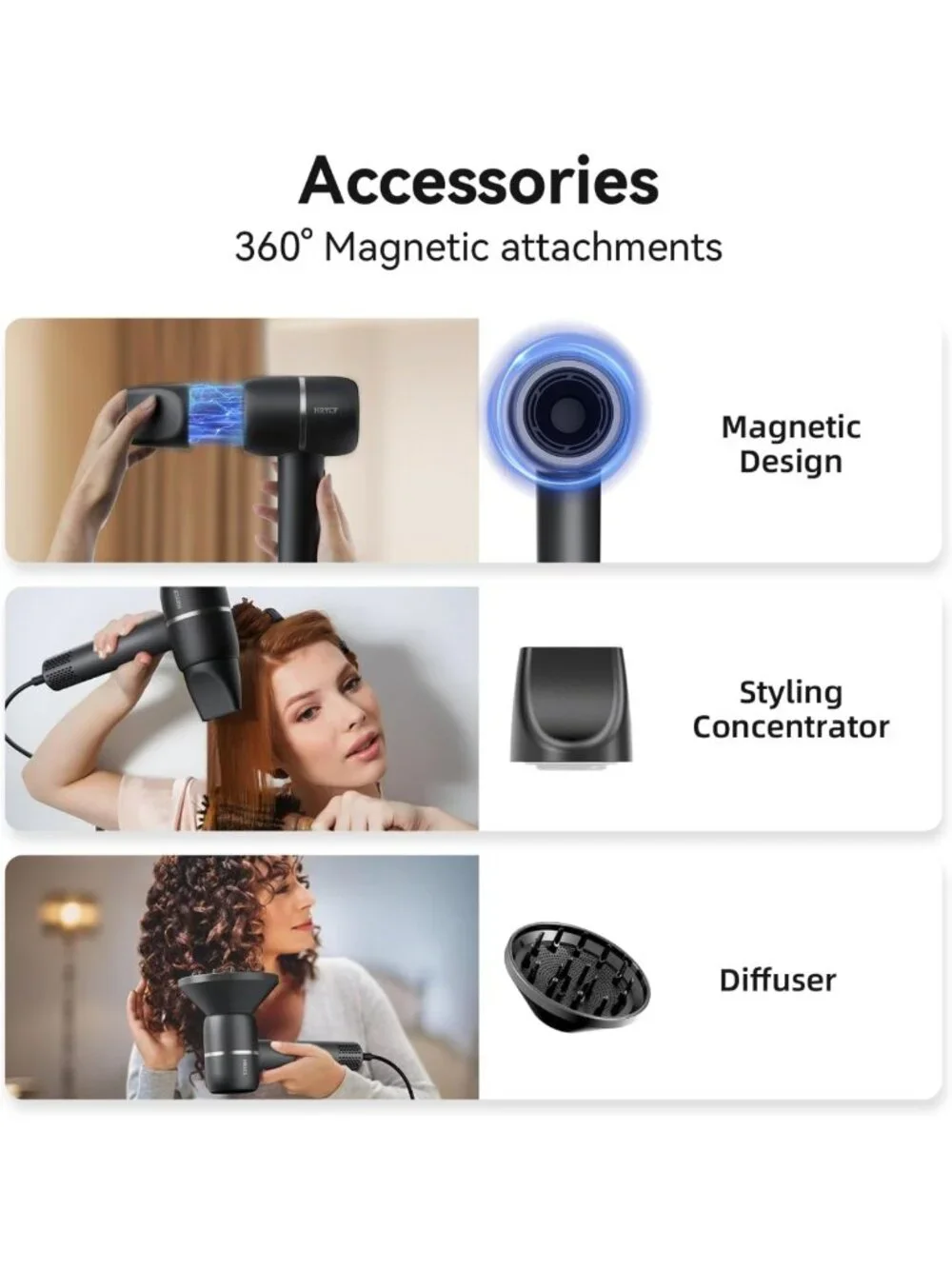High-Speed Negative Ionic Hair Dryer | 5X Faster Drying, Less Heat Damage, 160K